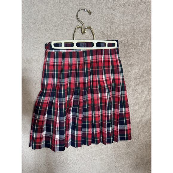 Vintage Talbots Plaid 100% Wool Midi Skirt Size 4p Pleated Oktoberfest - Picture 3 of 9